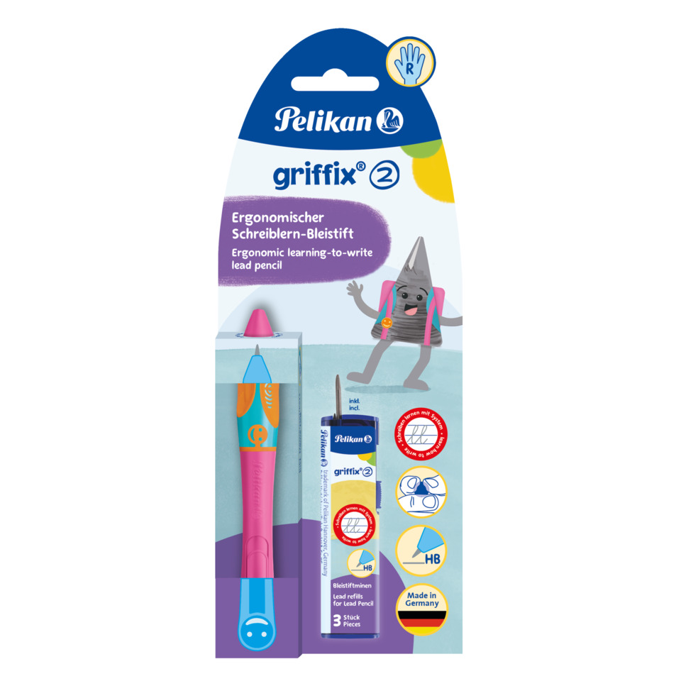 griffix® Bleistift - Lovely Pink, Rechtshänder, Faltschachtel mit Eurolochung