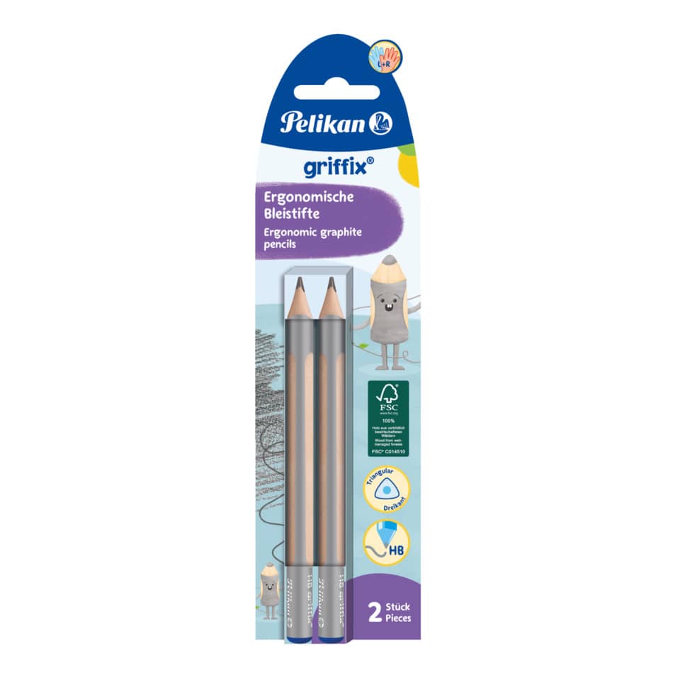 griffix® Bleistift - HB, Dreipunktgriff, 2 Stück