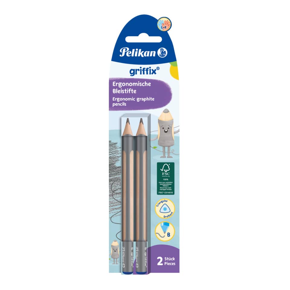 griffix® Bleistift - B, Dreipunktgriff, 2 Stück