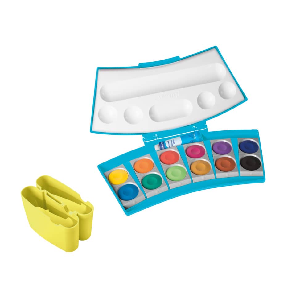 Farbkasten ProColor® - 12 Farben, türkis/neongelb
