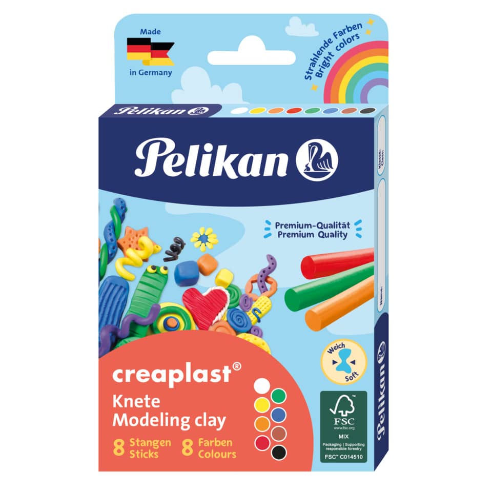 Kinderknete creaplast® - 8 Farben sortiert, Faltschachtel