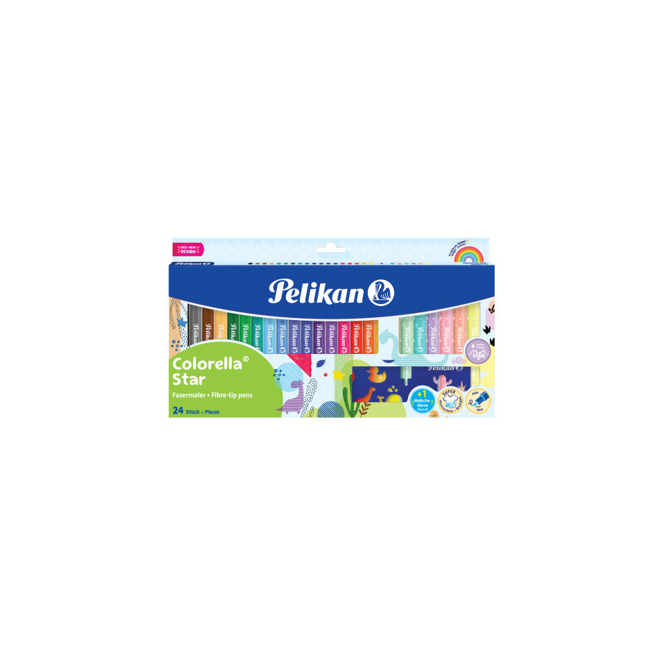 Fasermaler Colorella® Star C 302 - 18+6 Stück sortiert + Schablone