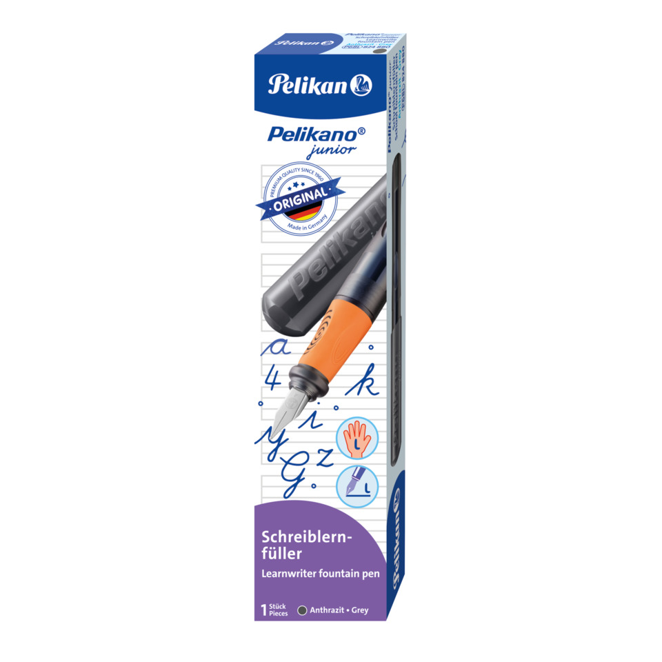 Schulfüller Pelikano® junior - Feder L, anthrazit, Faltschachtel