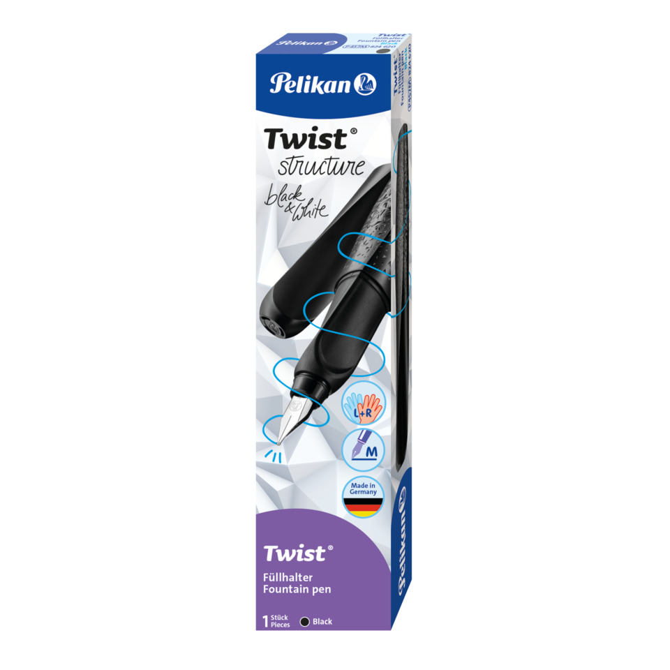 Füller Twist® structure - Feder M, schwarz
