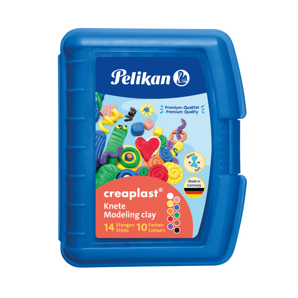 Kinderknete creaplast® - 240 g, 14 Stangen, 10 Farben, Box blau