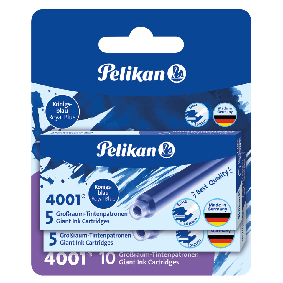 Tintenpatrone 4001® GTP/5 - königsblau,  2 x 5 Stück, Blister