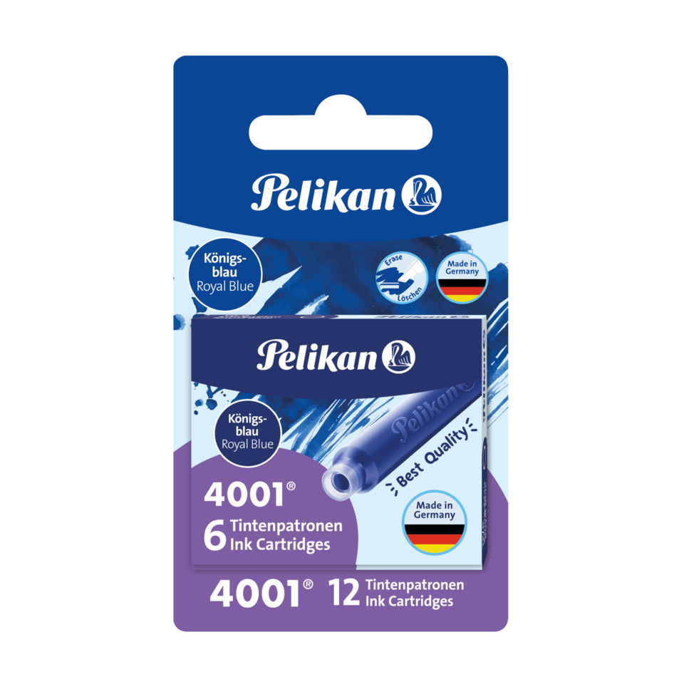 Tintenpatrone 4001® TP/6 - königsblau, 2 x 6 Stück, Blister