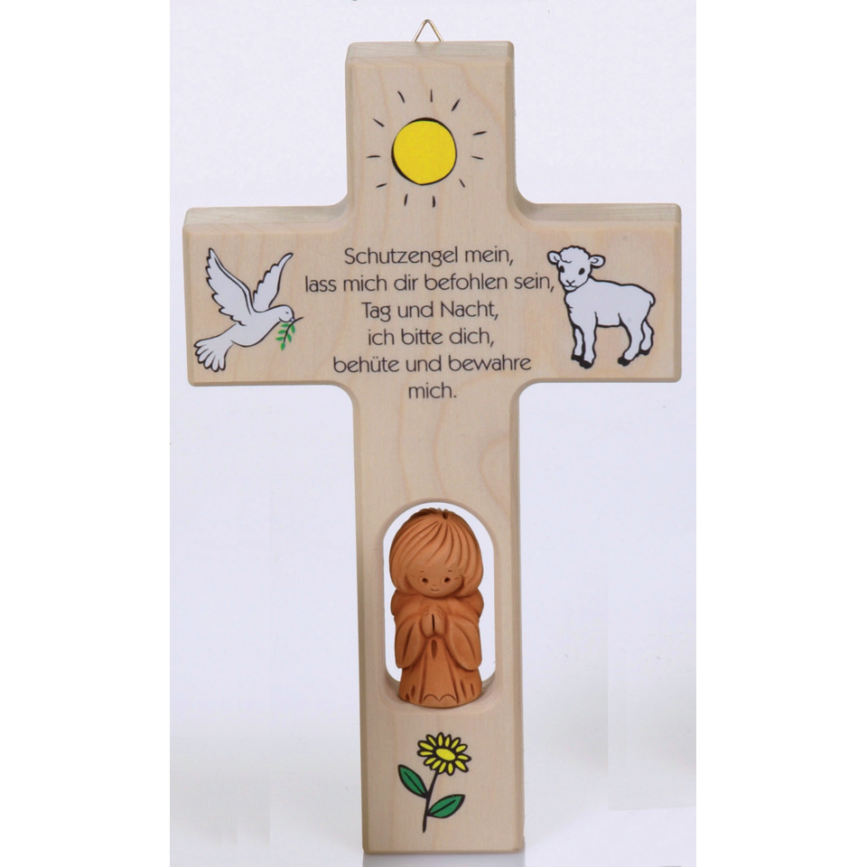 Kinderkreuz  "Schutzeingel mein" - Holz, 20 cm
