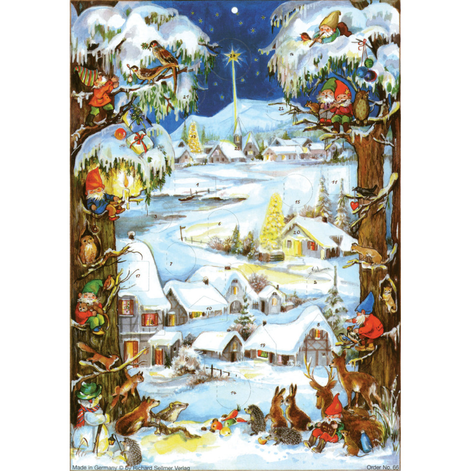 Adventkalender "Winterlandschaft" - mit Glitter