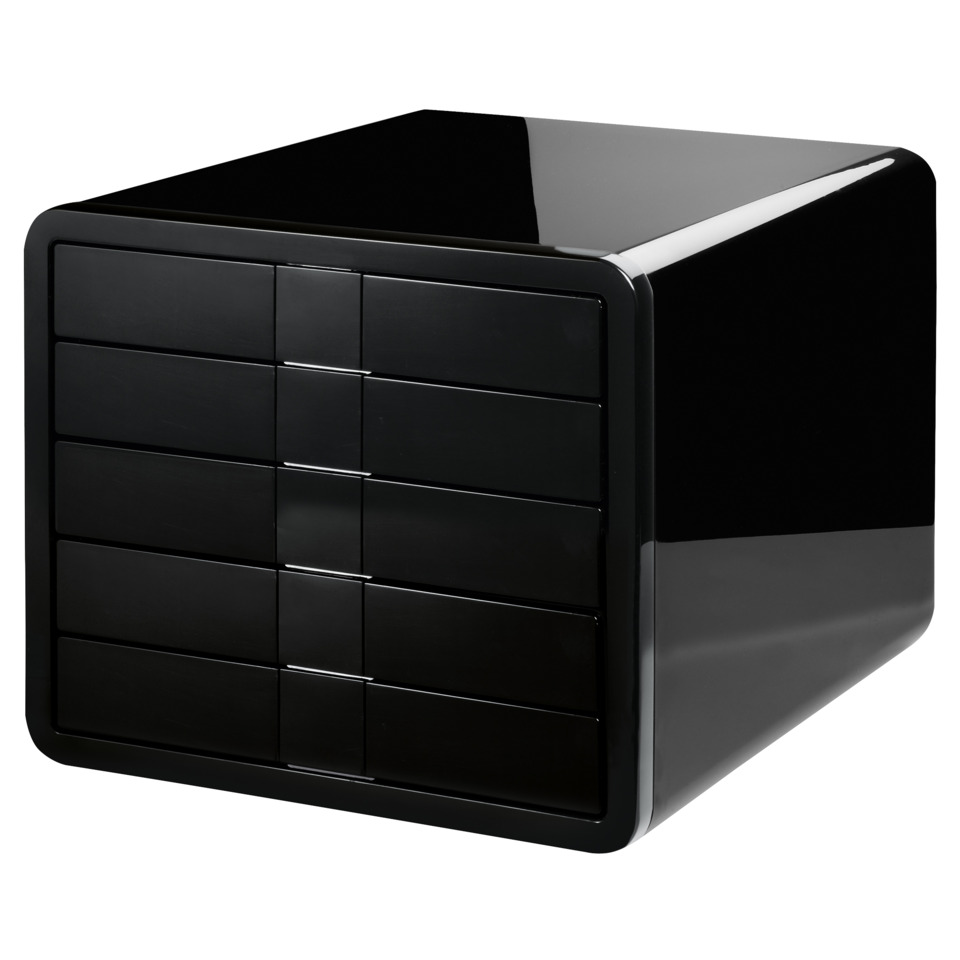 Schubladenbox i-Box - A4/C4, 5 geschlossene Schubladen, schwarz