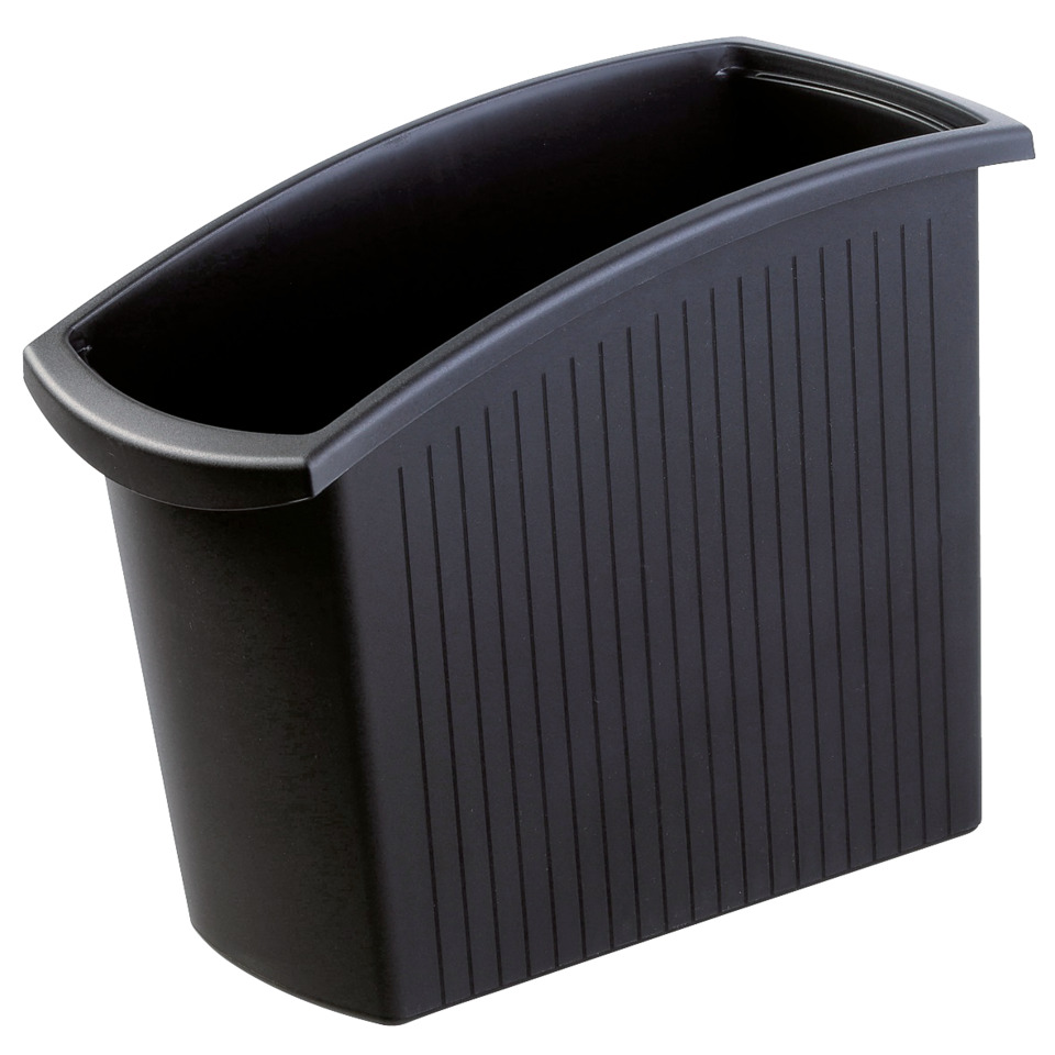 Papierkorb MONDO - 18 Liter, rechteckig, ergonomisch schlank, schwarz