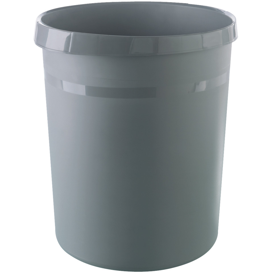 Papierkorb GRIP KARMA - 18 Liter, rund, 100% Recyclingmaterial, öko-dunkelgrau
