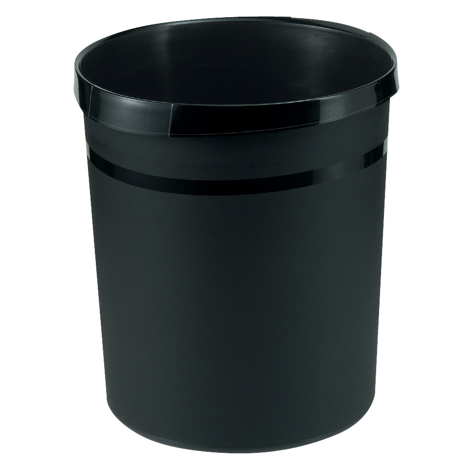 Papierkorb GRIP KARMA - 18 Liter, rund, 100% Recyclingmaterial, öko-schwarz