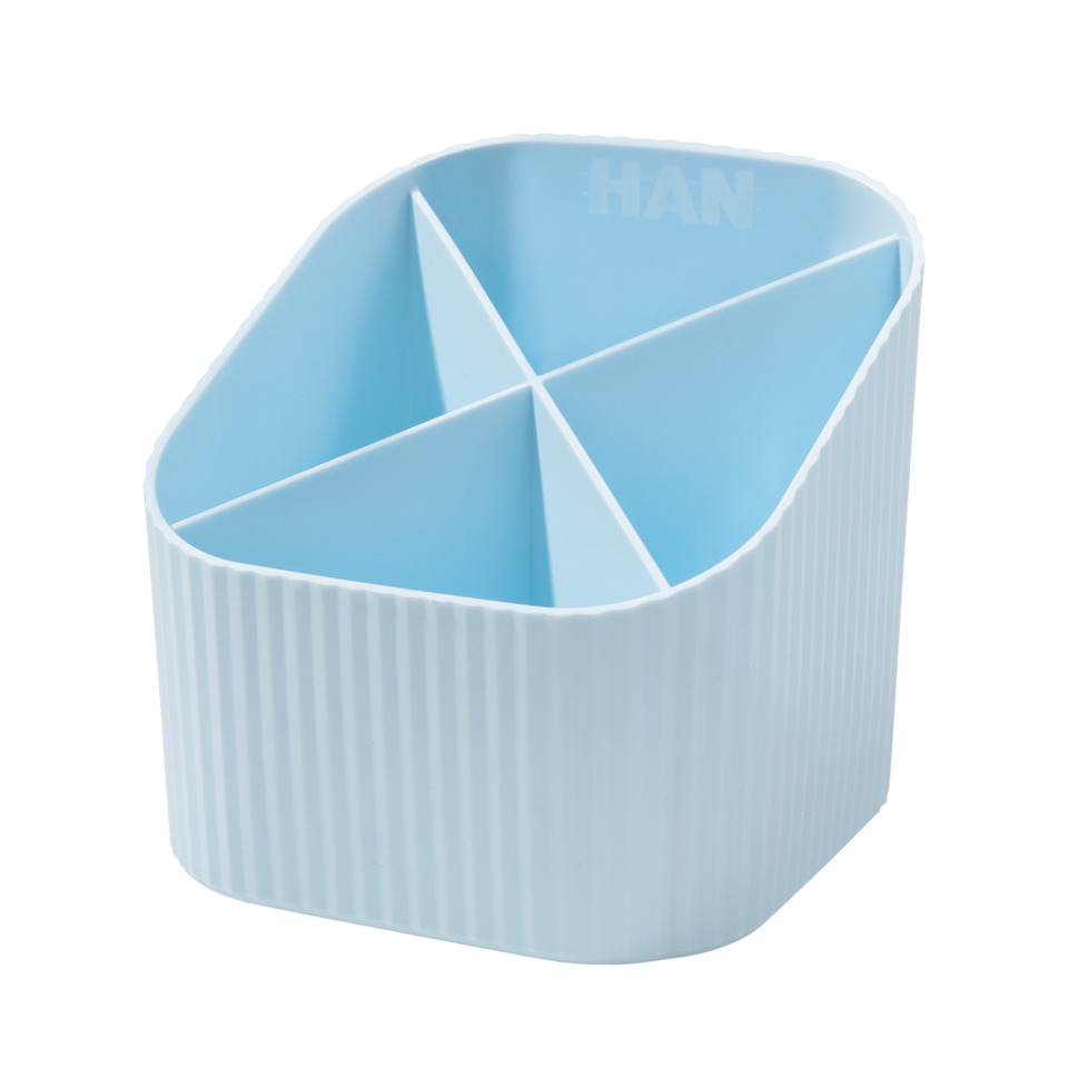 Schreibköcher Re-X-LOOP - 4 Fächer, pastellblau