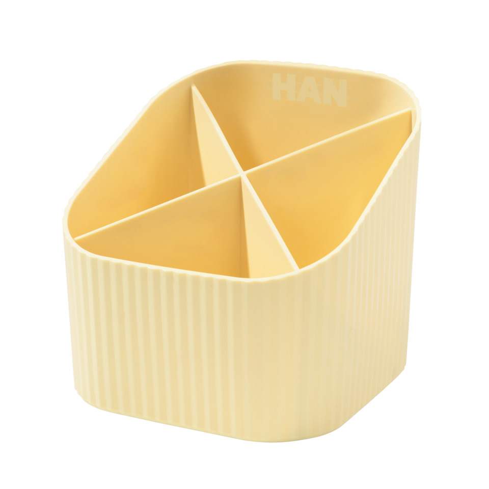 Schreibköcher Re-X-LOOP - 4 Fächer, pastellgelb