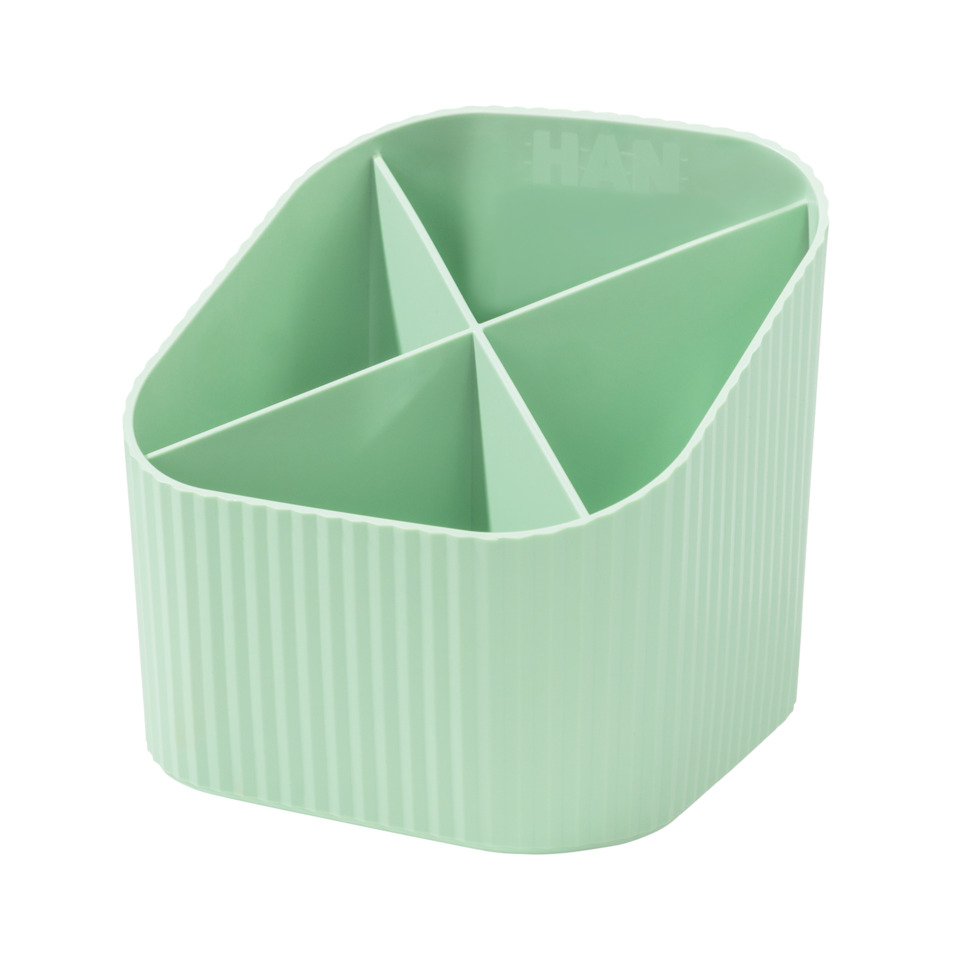 Schreibköcher Re-X-LOOP - 4 Fächer, pastellgrün