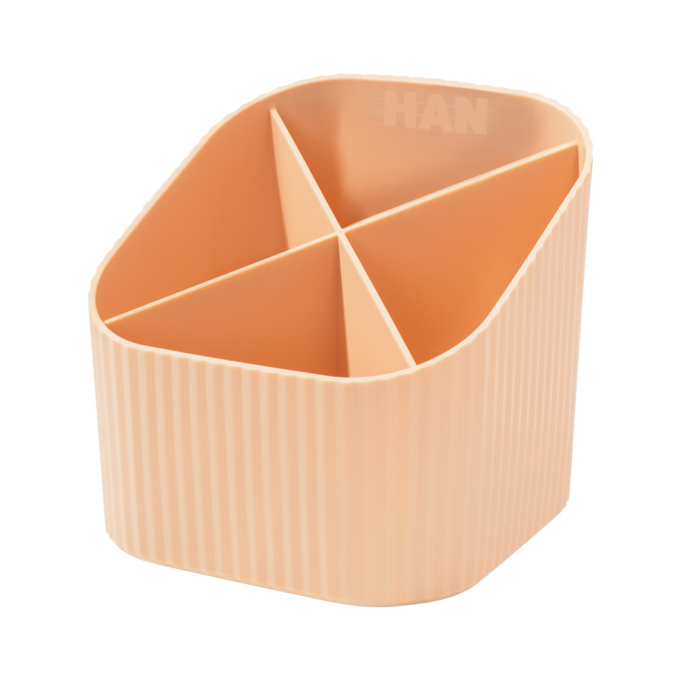 Schreibköcher Re-X-LOOP - 4 Fächer, pastellorange