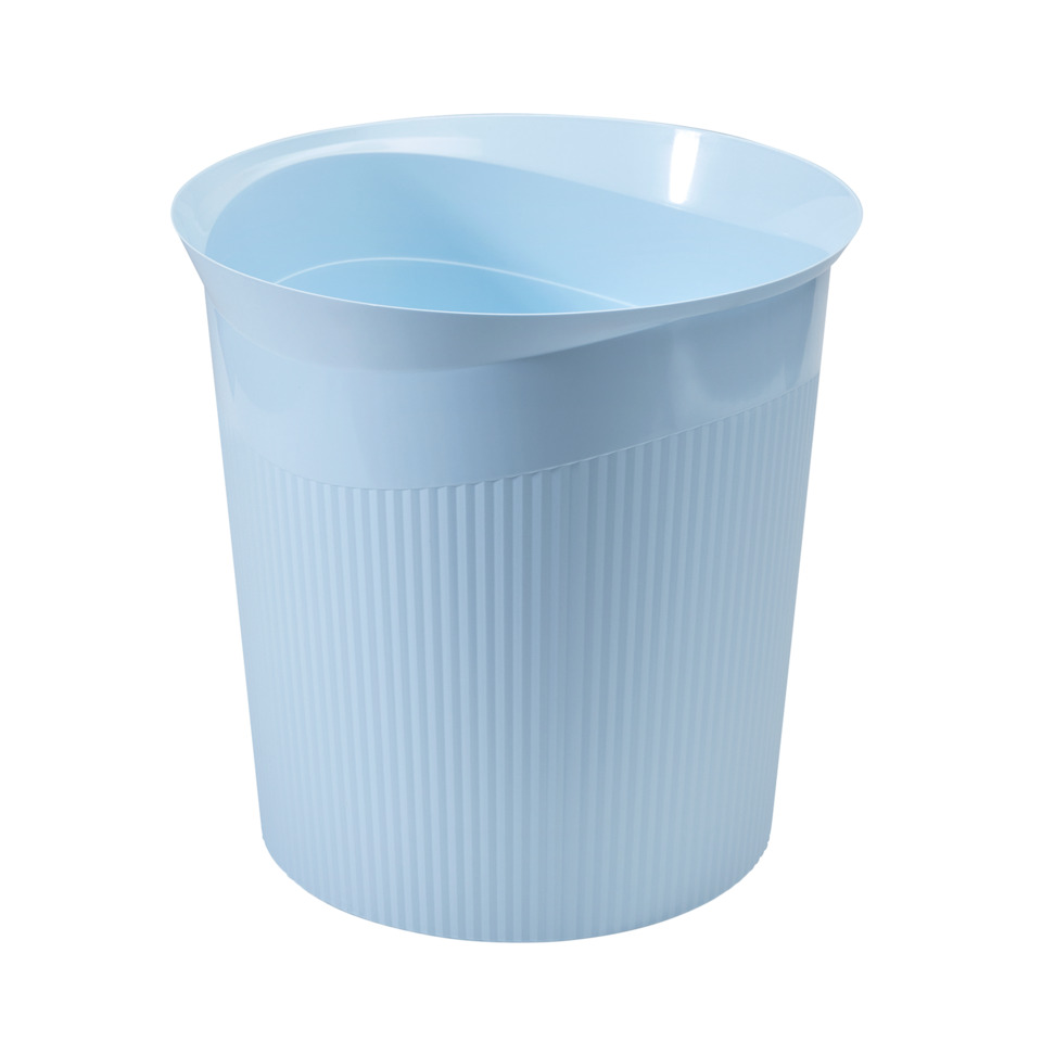 Papierkorb Re-LOOP - 13 Liter, rund, pastellblau