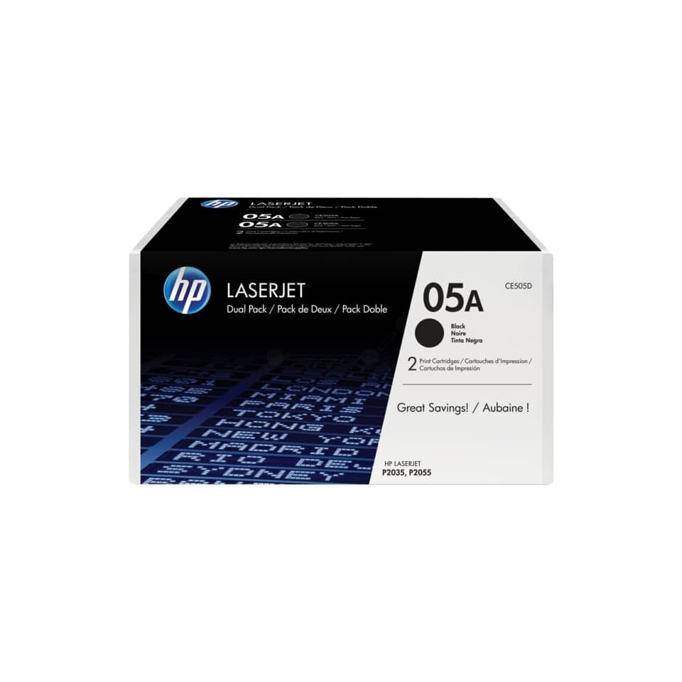 Original HP Tonerkartusche schwarz Doppelpack (CE505AD,CE505D,05A,05ABK,05ABLACK,NO05A,NO05ABK,NO05ABLACK)