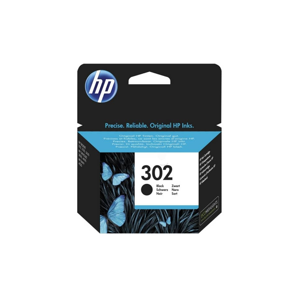 Original HP Druckkopfpatrone schwarz (F6U66AE,F6U66AE#ABE,F6U66AE#ACU,F6U66AE#BA3,F6U66AE#NE1,F6U66AE#UUS,302,302BK,302BLACK,NO302,NO302BK,NO302BLACK)