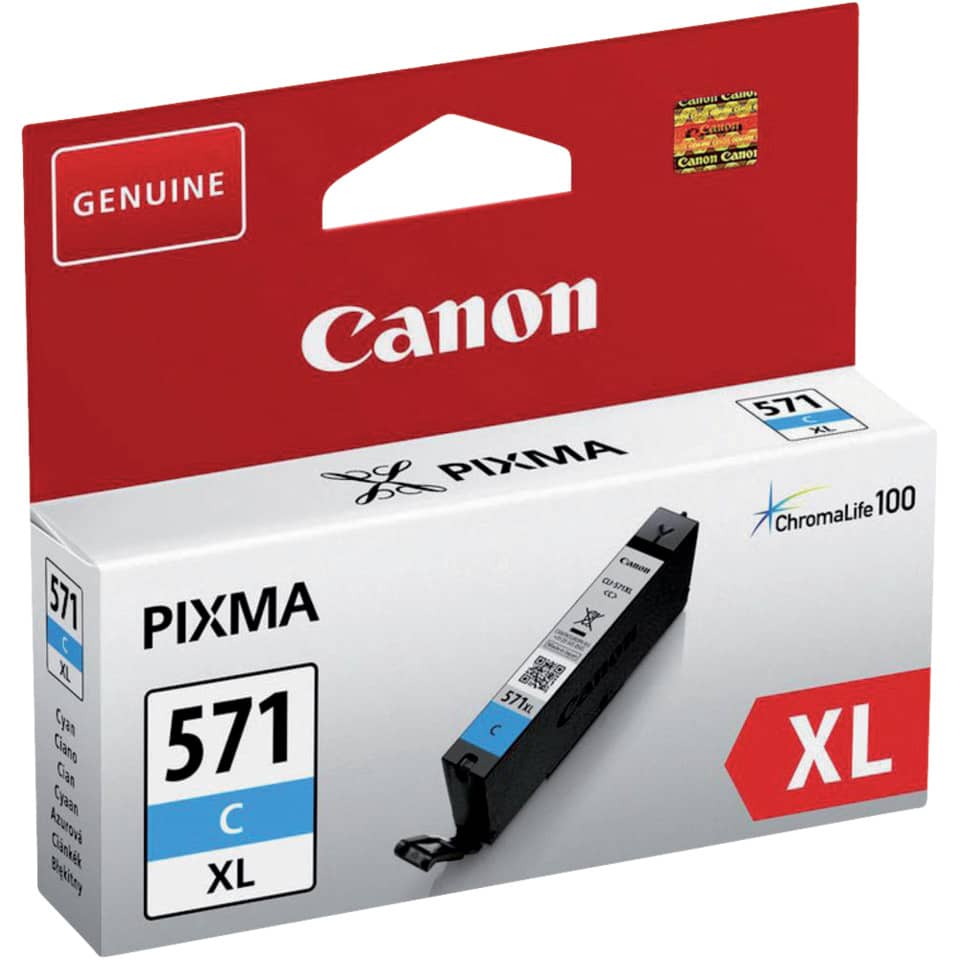 Original Canon Tintenpatrone cyan High-Capacity (0332C001,0332C001AA,332C001,332C001AA,CLI-571CXL,CLI-571XLC)