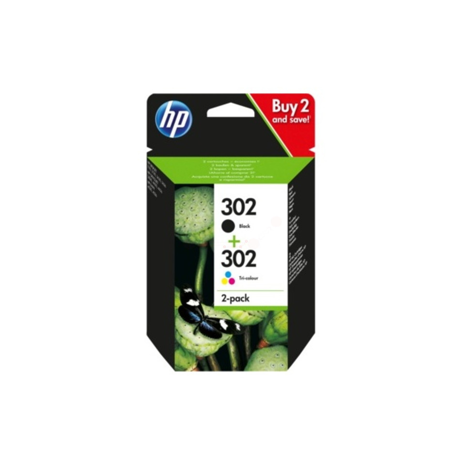 Original HP Druckkopfpatrone Multipack schwarz + color (X4D37AE,X4D37AE#ACU,X4D37AE#NE1,302,NO302)