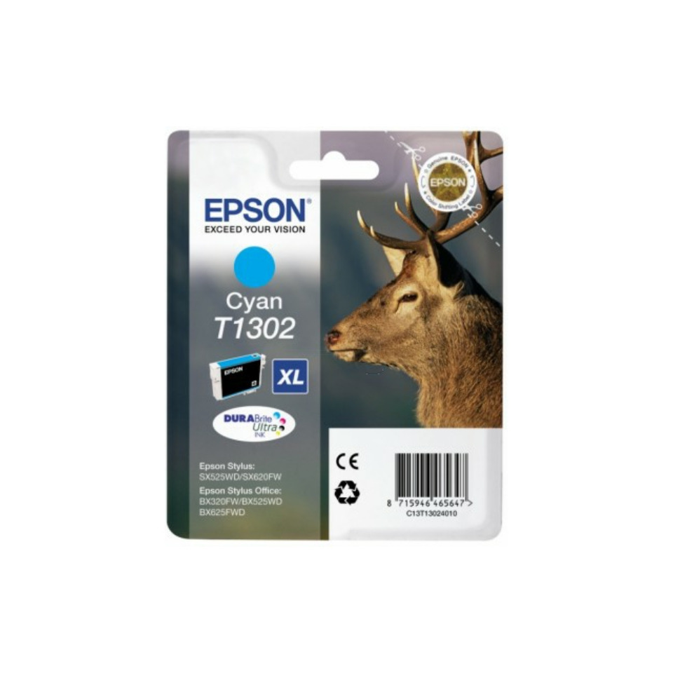 Original Epson Tintenpatrone cyan XL (C13T13024012,T1302,T13024012)