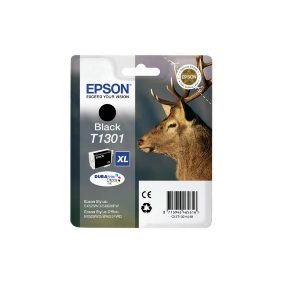 Original Epson Tintenpatrone schwarz XL (C13T13014012,T1301,T13014012)
