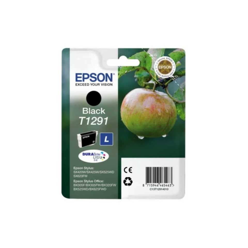 Original Epson Tintenpatrone schwarz (C13T12914012,T1291,T12914012)
