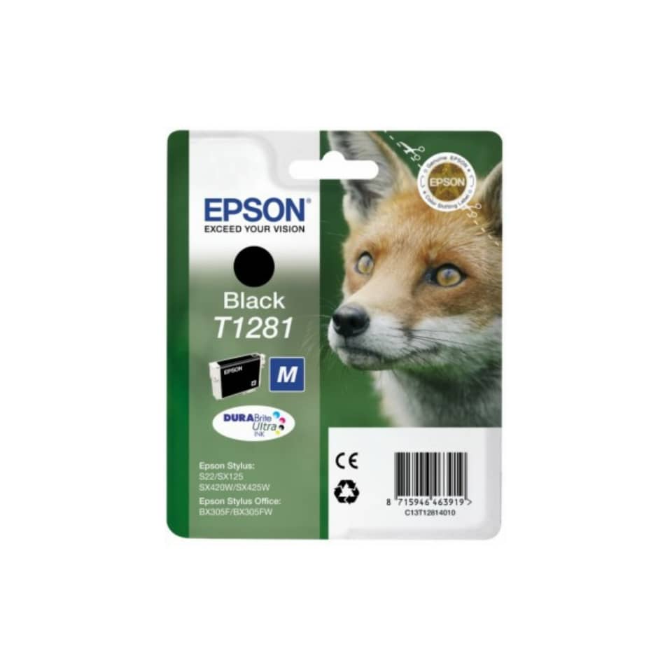 Original Epson Tintenpatrone schwarz (C13T12814012,T1281,T12814012)