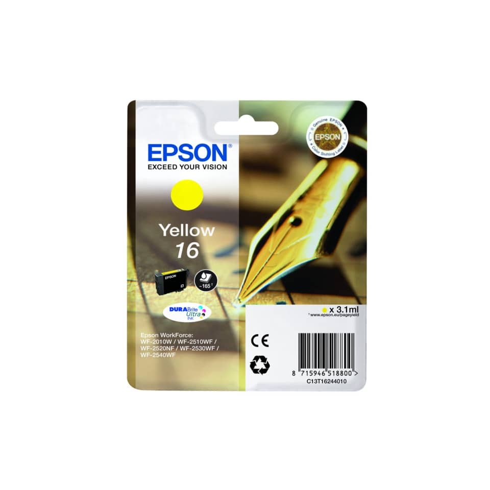 Original Epson Tintenpatrone gelb (C13T16244012,16,T1624,T16244012)