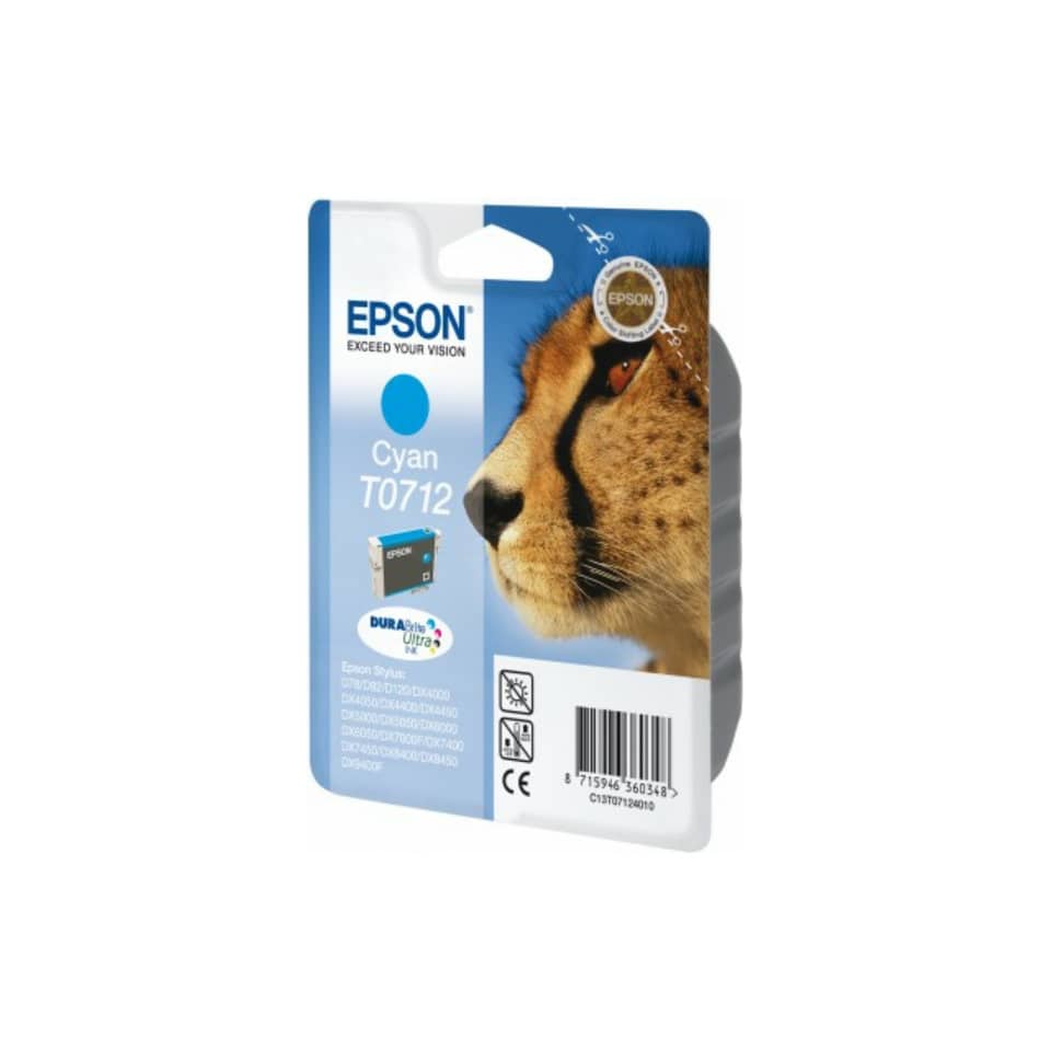 Original Epson Tintenpatrone cyan (C13T07124012,T0712,T07124012)