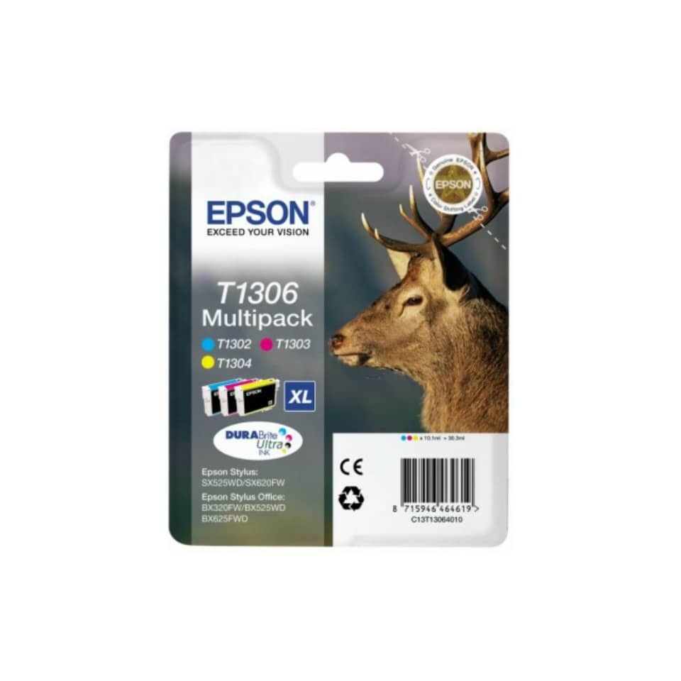 Original Epson Tintenpatrone MultiPack C,M,Y XL (C13T13064012,T1306,T13064012)