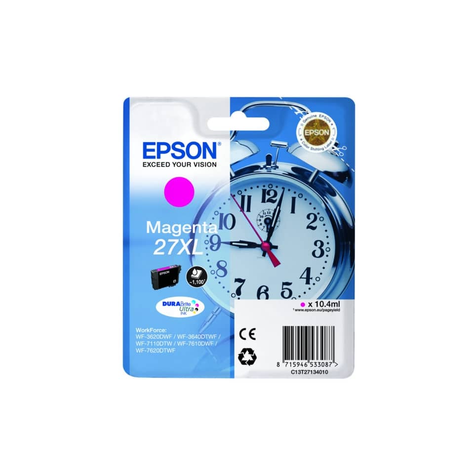 Original Epson Tintenpatrone magenta High-Capacity (C13T27134012,27XL,T27134012)