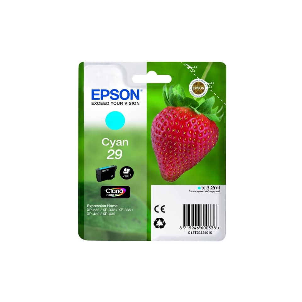 Original Epson Tintenpatrone cyan (C13T29824012,29,T2982,T29824012)