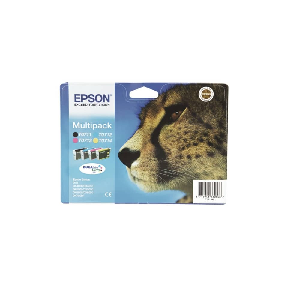 Original Epson Tintenpatrone MultiPack Bk,C,M,Y (C13T07154012,T0715,T07154012)