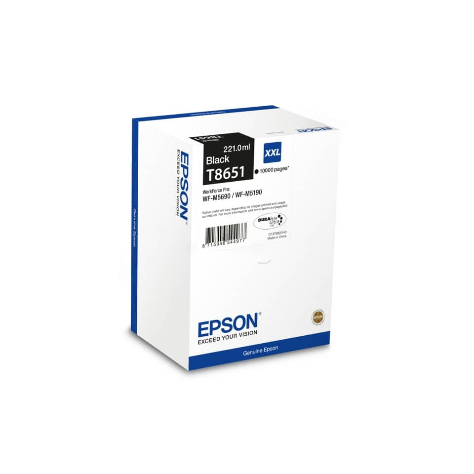 Original Epson Tintenpatrone schwarz (C13T865140,T8651,T865140)