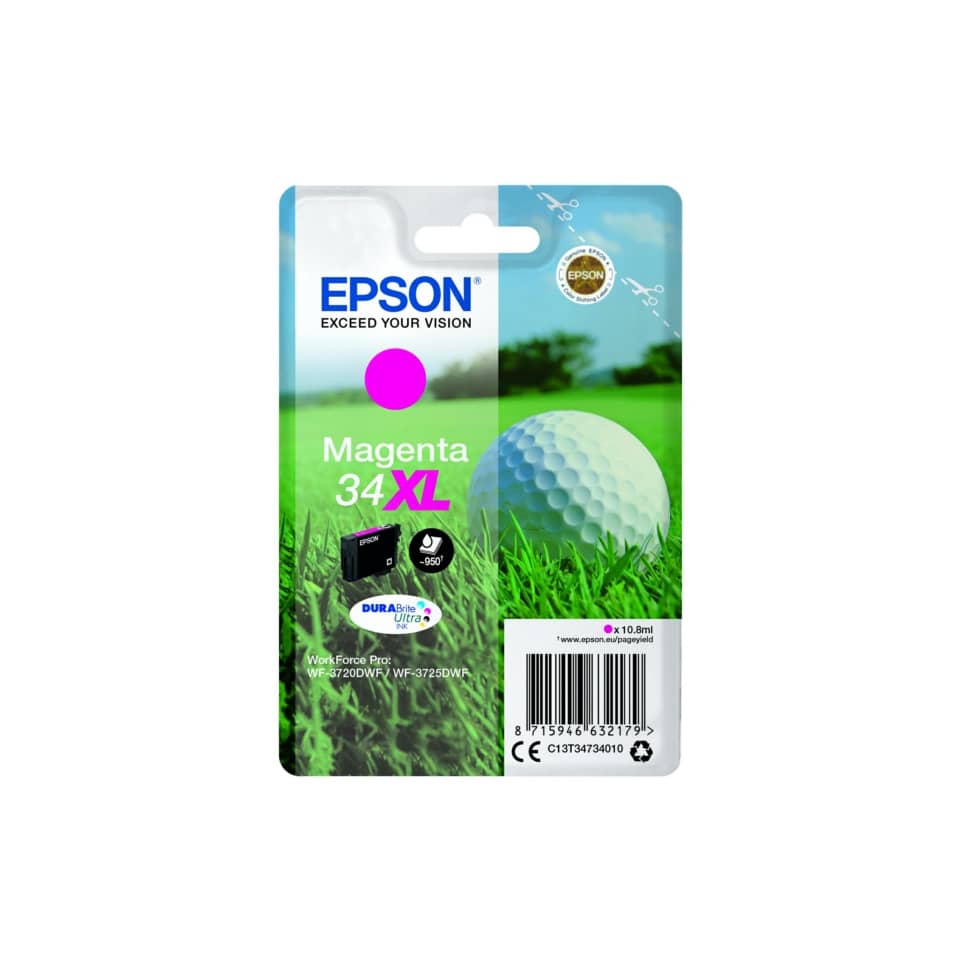 Original Epson Tintenpatrone magenta High-Capacity (C13T34734010,T347340,34XL,T3473,T34734010)