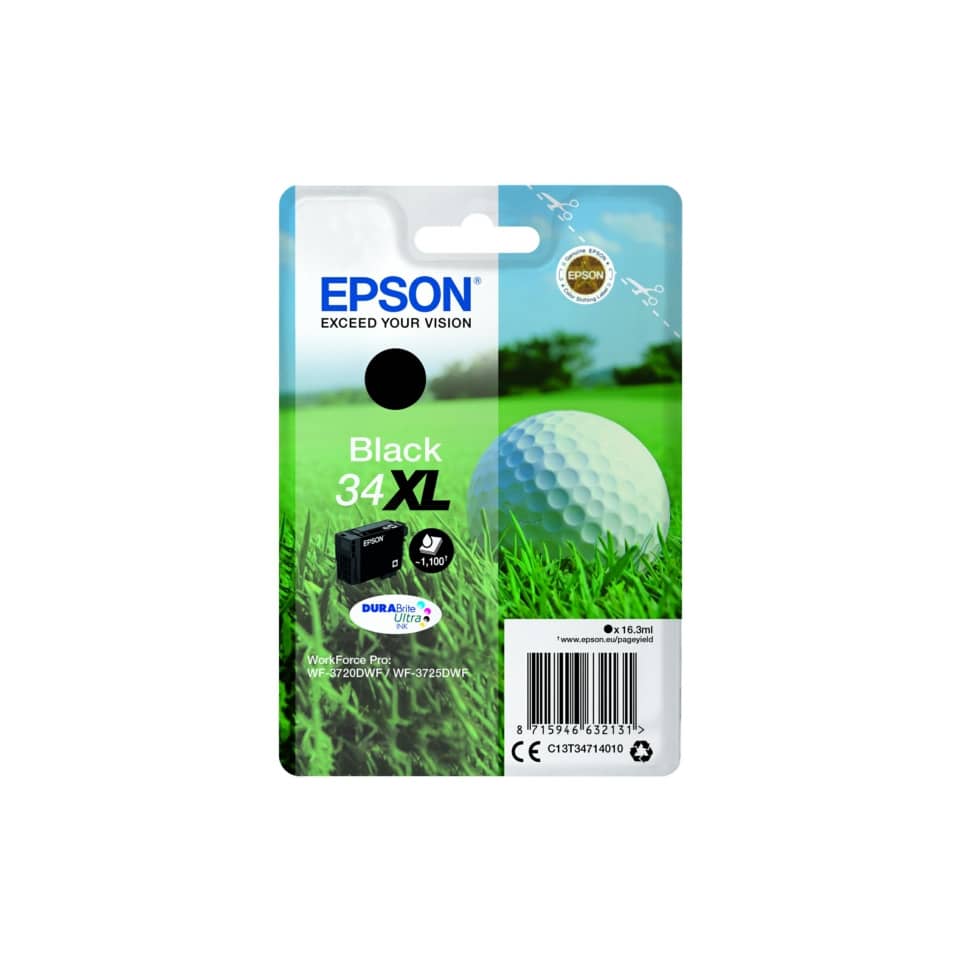 Original Epson Tintenpatrone schwarz High-Capacity (C13T34714010,T347140,34XL,T3471,T34714010)