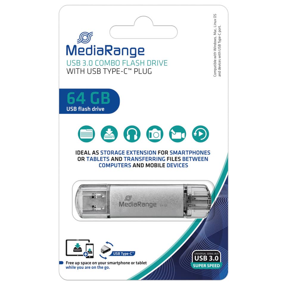 USB Stick 3.1 Kombo-Speicherstick, mit USB Type-C Stecker - 64 GB