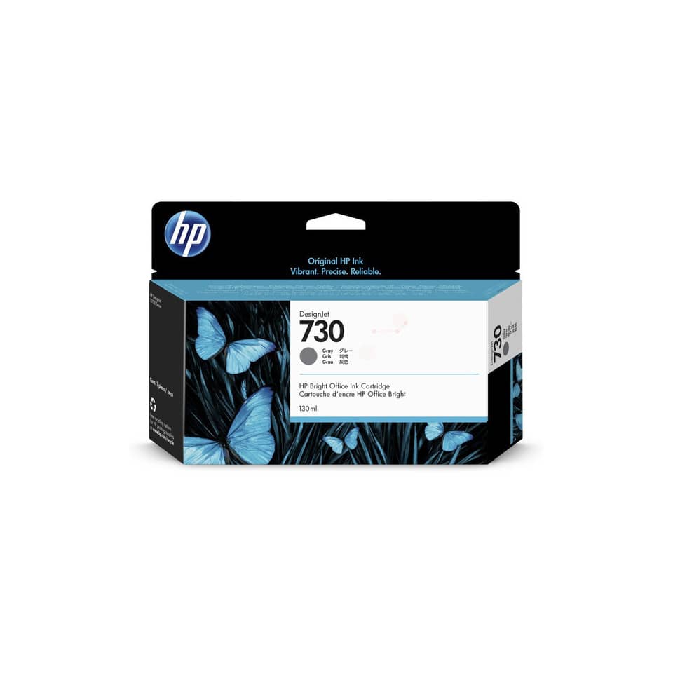 Original HP Tintenpatrone grau (P2V66A,730,NO730)