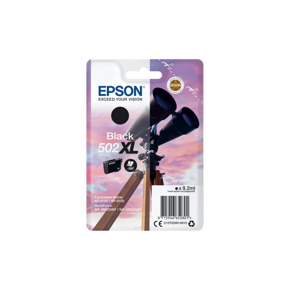Original Epson Tintenpatrone schwarz High-Capacity (C13T02W14010,T02W140,502XL,T02W1,T02W14010)