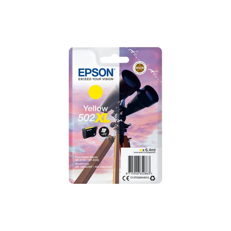 Original Epson Tintenpatrone gelb High-Capacity (C13T02W44010,T02W440,502XL,T02W4,T02W44010)