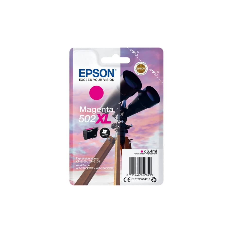 Original Epson Tintenpatrone magenta High-Capacity (C13T02W34010,T02W340,502XL,T02W3,T02W34010)