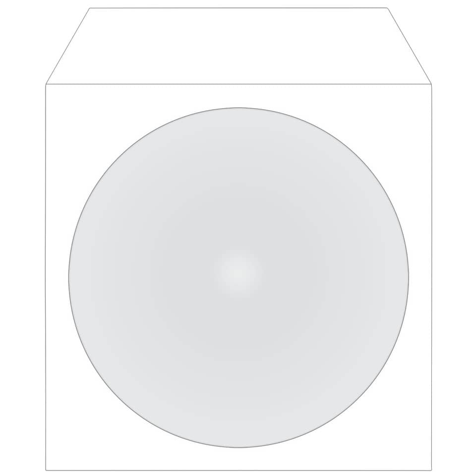 Papiertaschen für 1 Disc, mit Lasche und Sichtfenster, weiß, 50er Pack