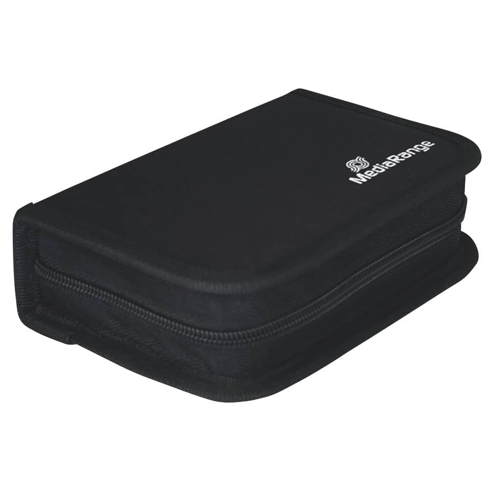 Archivierungsmappe für 6 USB-Speichersticks und 3 SD Speicherkarten, Nylon, schwarz