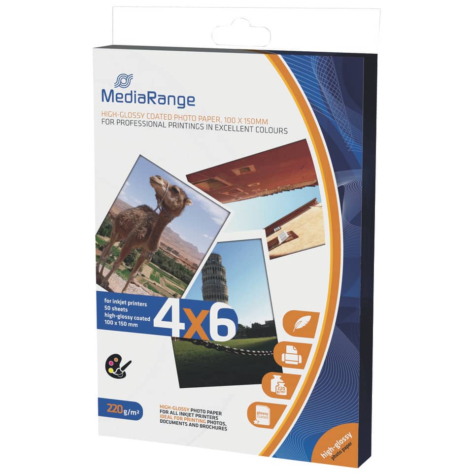 100x150mm Fotopapier-Karten, hochglänzend, 220g, 50 Blatt