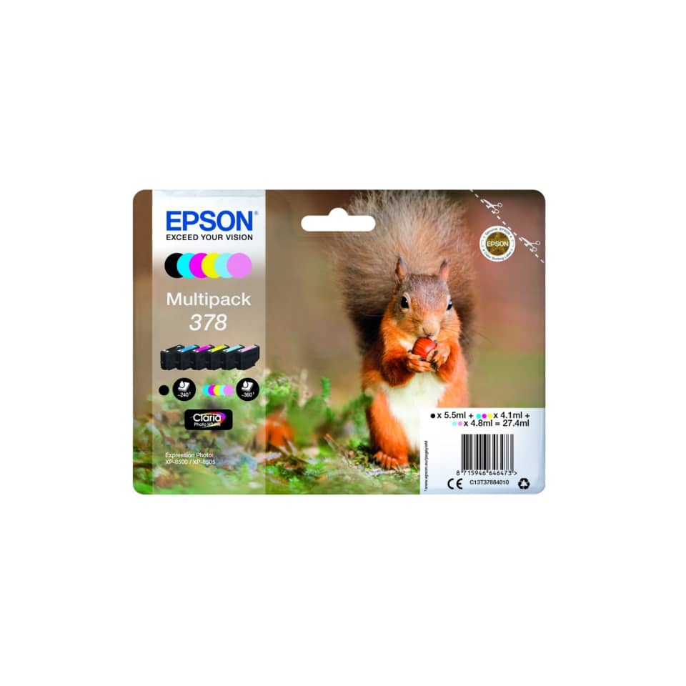 Original Epson Tintenpatrone MultiPack Bk,C,M,Y,LC,LM (C13T37884010,T378840,378,T3788,T37884010)