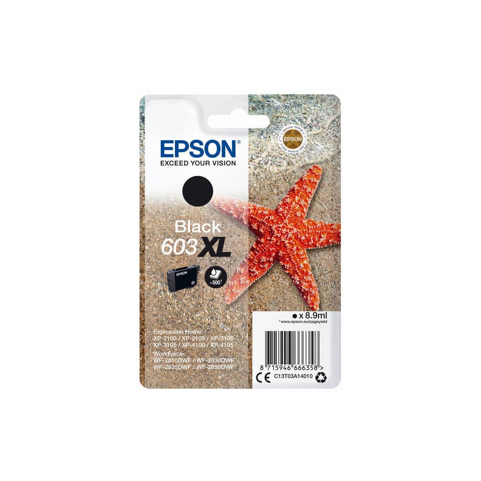 Original Epson Tintenpatrone schwarz High-Capacity (C13T03A14010,T03A140,603XL,T03A1,T03A14010)