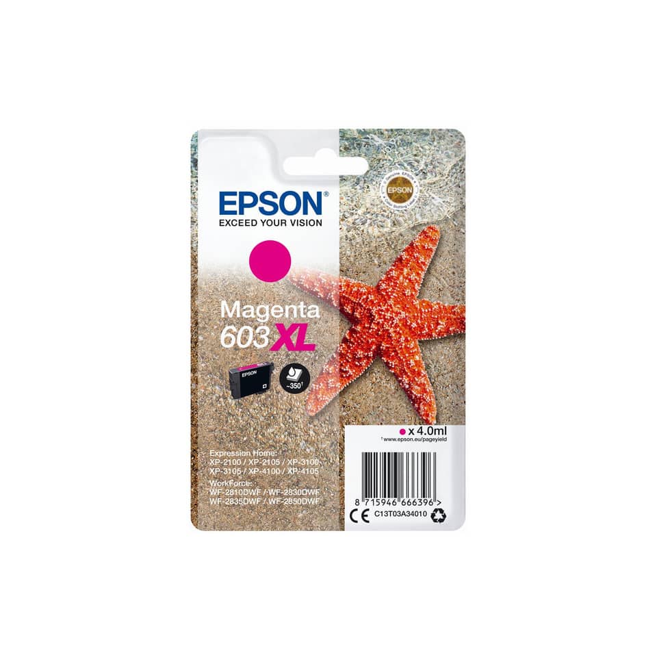 Original Epson Tintenpatrone magenta High-Capacity (C13T03A34010,T03A340,603XL,T03A3,T03A34010)